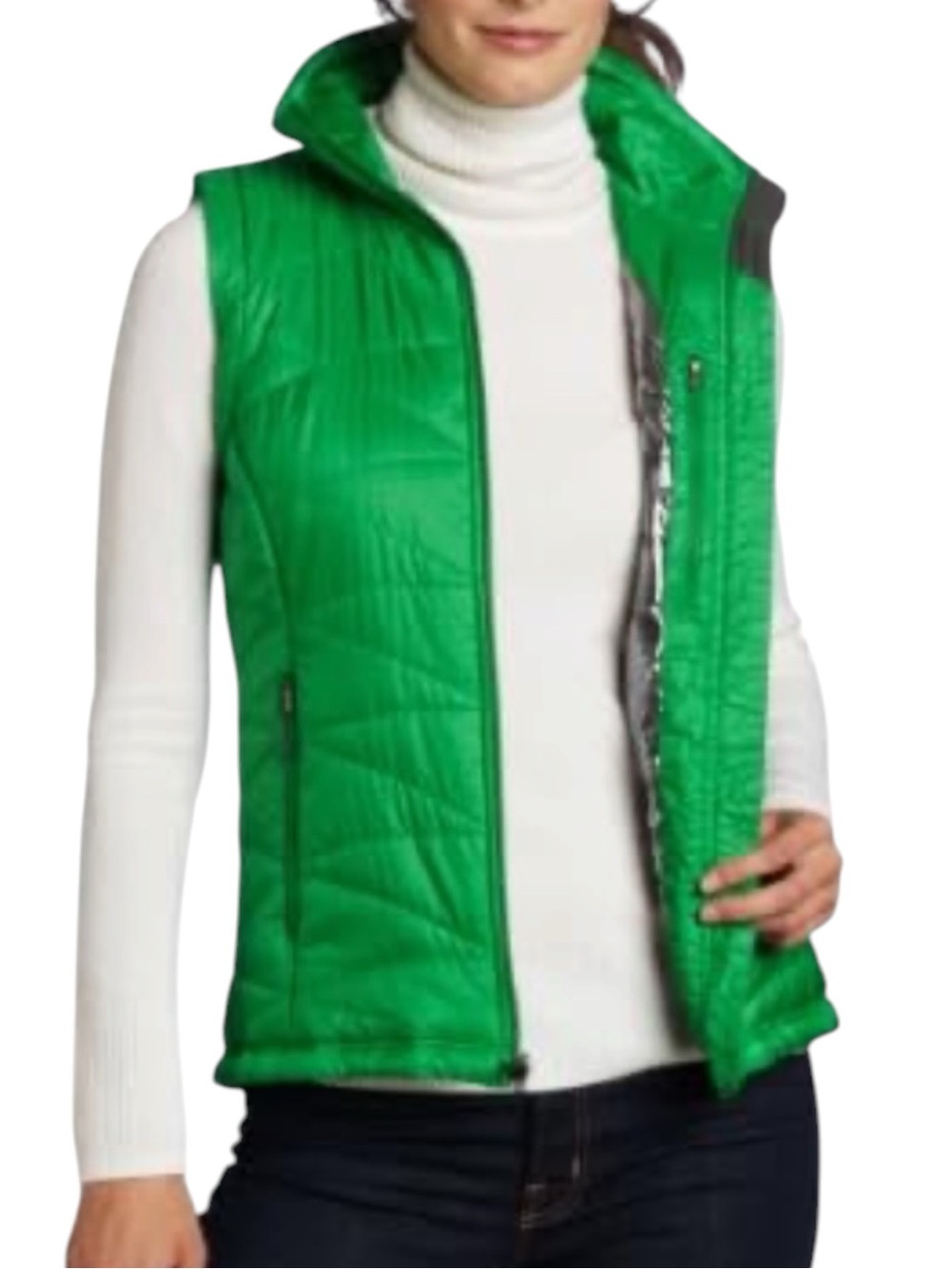 COLUMBIA Mighty Lite III Quilted Packable Vest w. Omni-Heat in Green Size Medium - Picture 3 of 13